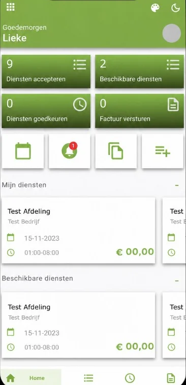 Mijn ZPC portaal met overzicht van roosterplanning en personeelsbezetting